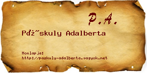 Páskuly Adalberta névjegykártya